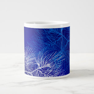 Blue White Winter Holiday Pine Jumbo-Tasse