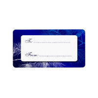 Blue White Winter Pine Custom Gift Tag