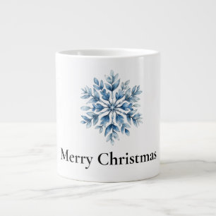 Blue White Winter Snowflakes Weihnachten Jumbo-Tasse