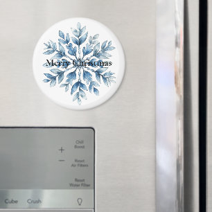 Blue White Winter Snowflakes Weihnachten Magnet