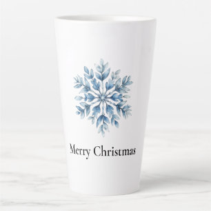 Blue White Winter Snowflakes Weihnachten Milchtasse