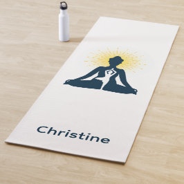 Blue-White Yoga Pose und Individuelle Name Yogamatte
