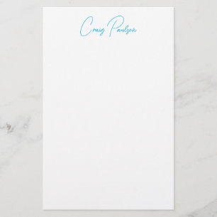 Blue White Your Name Calligraphy Einzigartig Minim Briefpapier
