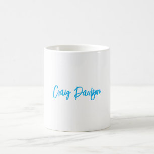 Blue White Your Name Calligraphy Einzigartig Minim Kaffeetasse