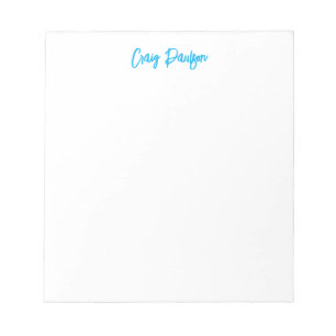 Blue White Your Name Calligraphy Einzigartig Minim Notizblock