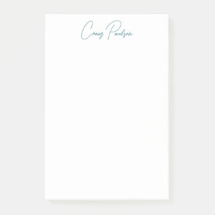 Blue White Your Name Calligraphy Einzigartig Minim Post-it Klebezettel