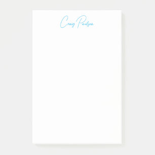 Blue White Your Name Calligraphy Einzigartig Minim Post-it Klebezettel