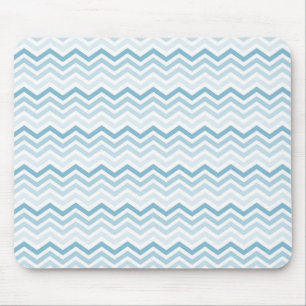 Blue White Zickzack Ombre Mousepad