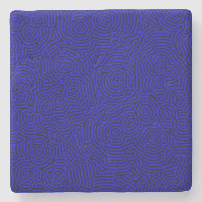 Blue Whorls Kalkstein Untersetzer (Vorderseite)