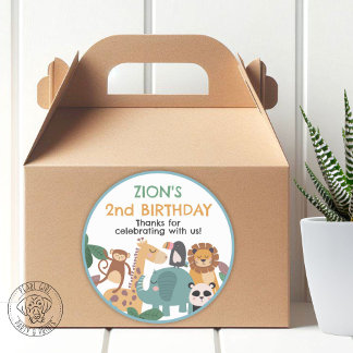 Blue Wild Animal Runder Aufkleber