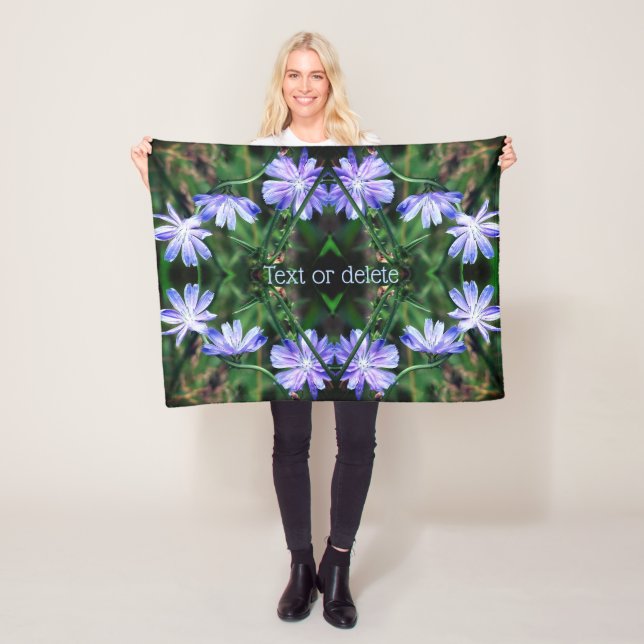 Blue Wild Chicory Blume Abstrakt Personalisiert Fleecedecke (Beispiel)