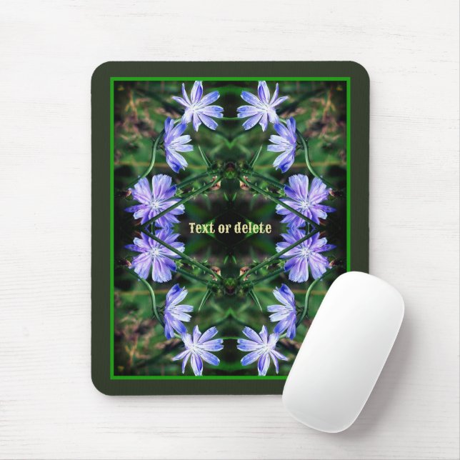 Blue Wild Chicory Blume Abstrakt Personalisiert Mousepad (Mit Mouse)