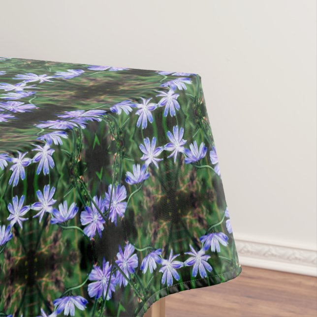 Blue Wild Chicory Blume Abstrakt Tischdecke (Beispiel)