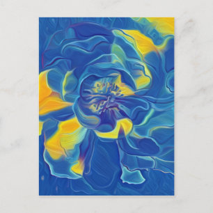 Blue Wild Floral Rose Frische Pasta machen Postkarte