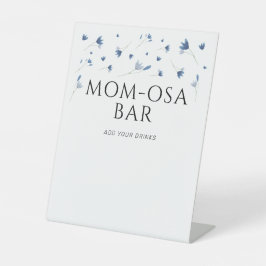 Blue Wildblume Baby Shower Mama-osa Bar Sockelschild