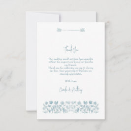 Blue Wildblume Boho Wedding Dankeskarte