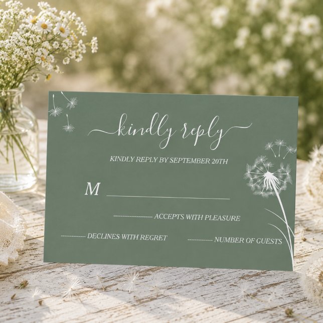 Blue Wildblume Boho Wedding RSVP Karte (Von Creator hochgeladen)