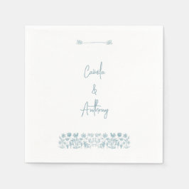 Blue Wildblume Boho Wedding Serviette