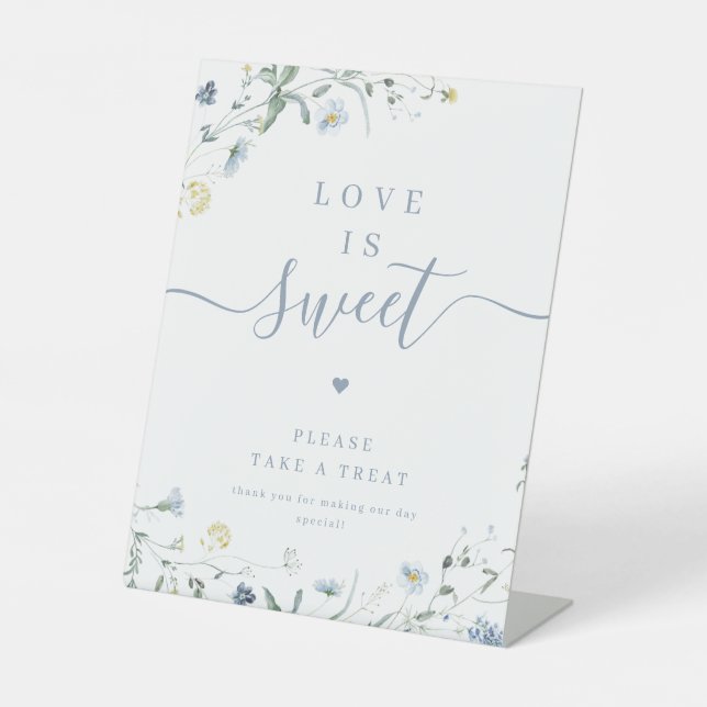 Blue Wildblume Drehbuch rustikale Liebe ist Sweet Sockelschild (Vorderseite)