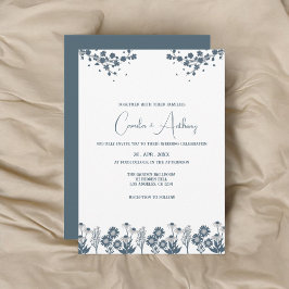 Blue Wildblume Floral Boho Wedding Einladung