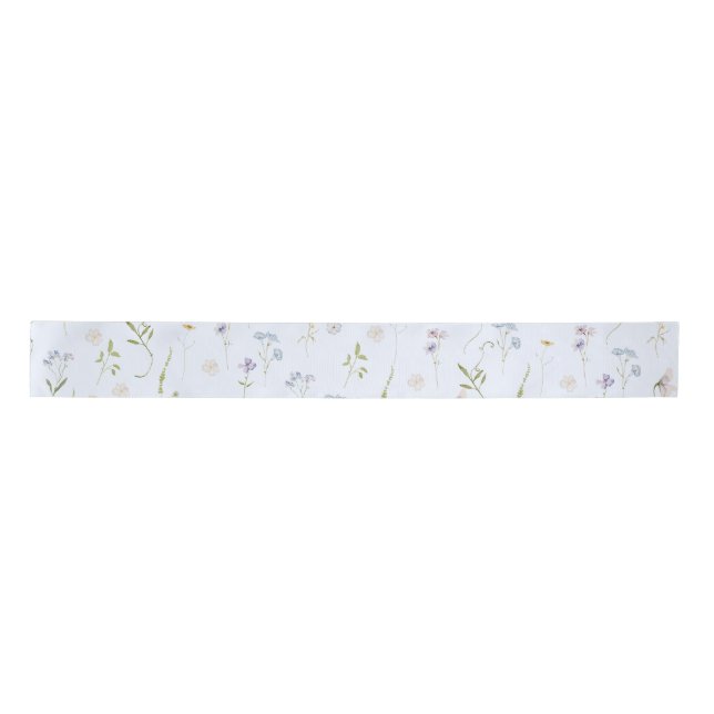 Blue Wildblume Floral eleganter Sommer Satinband (Vorderseite)