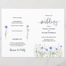 Blue Wildblume Meadow Wedding Program