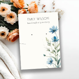 Blue Wildblume Necklace Earring Juwelier Display Visitenkarte