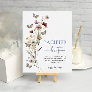 Blue Wildblume Schnuller Poster