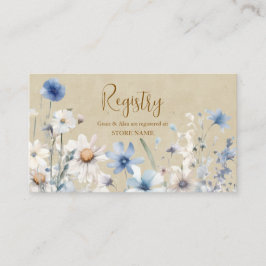 Blue Wildblume Wedding Registry Begleitkarte