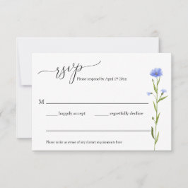 Blue Wildblume Wedding Rsvp Enclosure Card