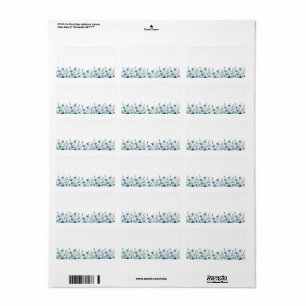 Blue Wildblumen Blank DIY Print Wedding Address Adressaufkleber