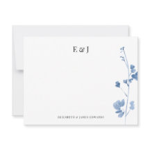 Blue Wildblumen Classic Elegante Couple Initials