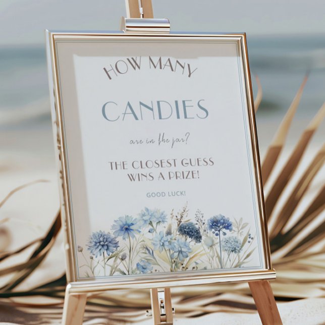 Blue Wildblumen Kinderdusche Wie viele Candies Spi Poster (Von Creator hochgeladen)