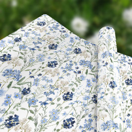 Blue Wildflower Watercolor Geschenkpapier