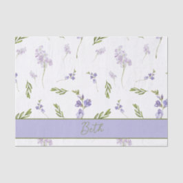 Blue Wildflower Watercolor Tissue Paper Seidenpapier