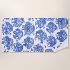 Blue Willow Animal Rabbit Dex Bird Toile Art  Strandtuch