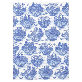 Blue Willow Animal Rabbit Fox Dealer Orientale Tischdecke