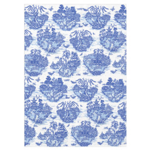 Blue Willow Animal Rabbit Fox Dealer Orientale Tischdecke
