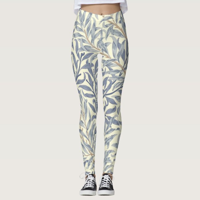 Blue Willow Bough (von William Morris) Leggings (Vorderseite)