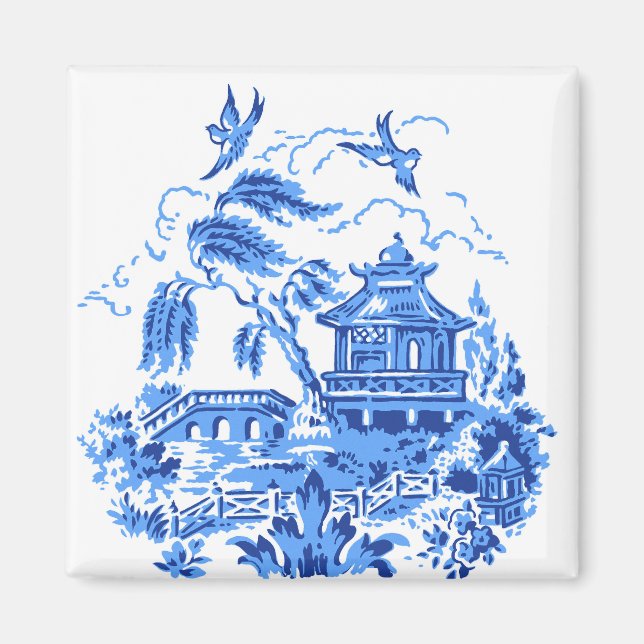 Blue Willow China Design Magnet v2 (Vorne)