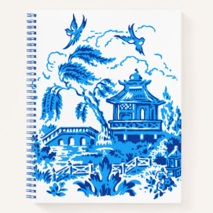 Blue Willow China Design Sketchbook Notebook Notizbuch