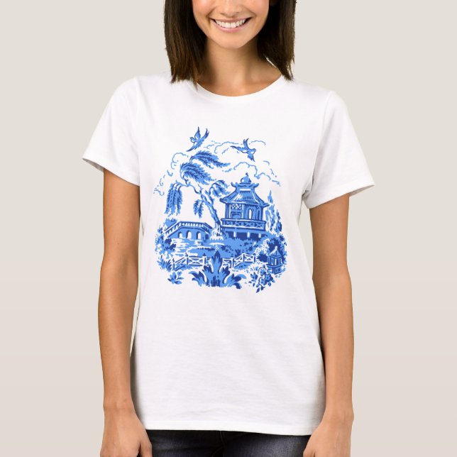 Blue Willow China Design T - Shirt (Vorderseite)