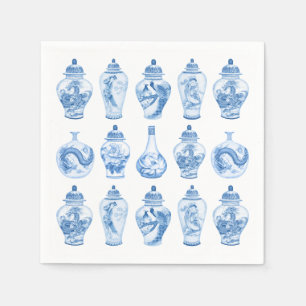 Blue Willow Chinoiserie Ginger Jars China Serviette