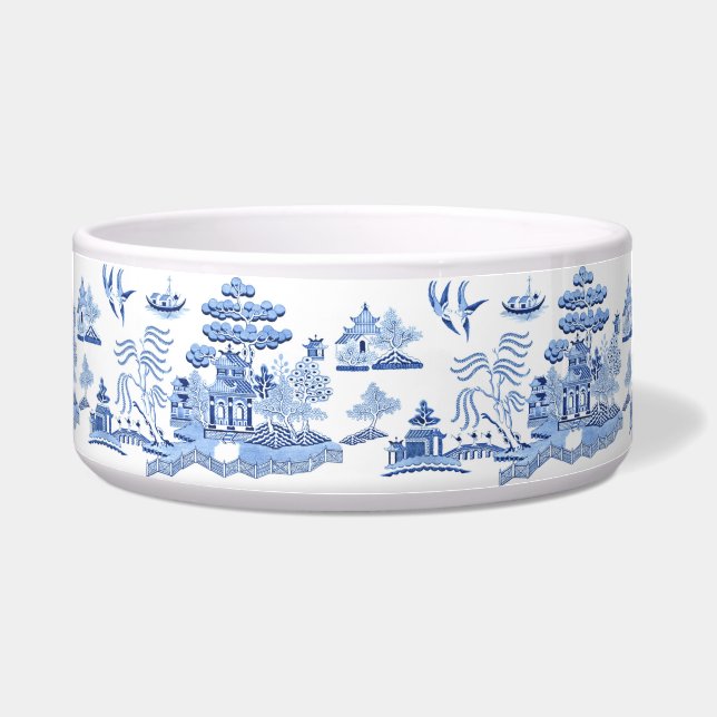 Blue Willow Chinoiserie Keramik Bowl Napf (Vorderseite)