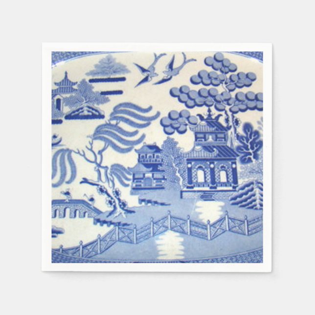 Blue Willow Cocktail Napkins werden Sie stolz mach Serviette (Vorderseite)