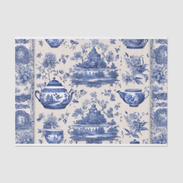 Blue Willow Decoupage Paper Seidenpapier (Vorderseite)