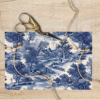 Blue Willow Decoupage Vintag Seidenpapier