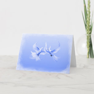 "Blue Willow Doves" 2 ~ Blank Inside Greeting Card Karte