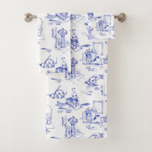 Blue Willow Kitty Cat Bad Toile