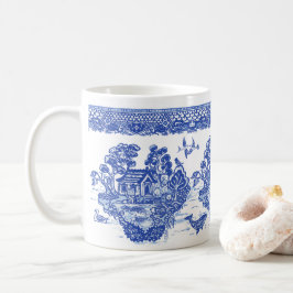 Blue Willow Lucky Cat Koi Isle of Animals Spaß Kaffeetasse